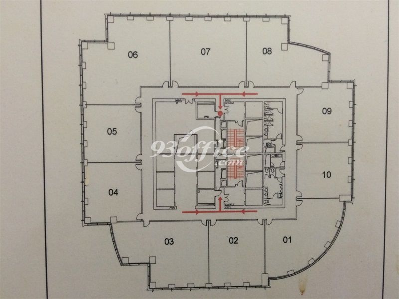 港汇恒隆广场办公楼租金-写字楼平面图