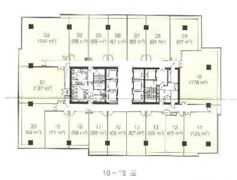 新桥大厦办公楼租金-写字楼平面图