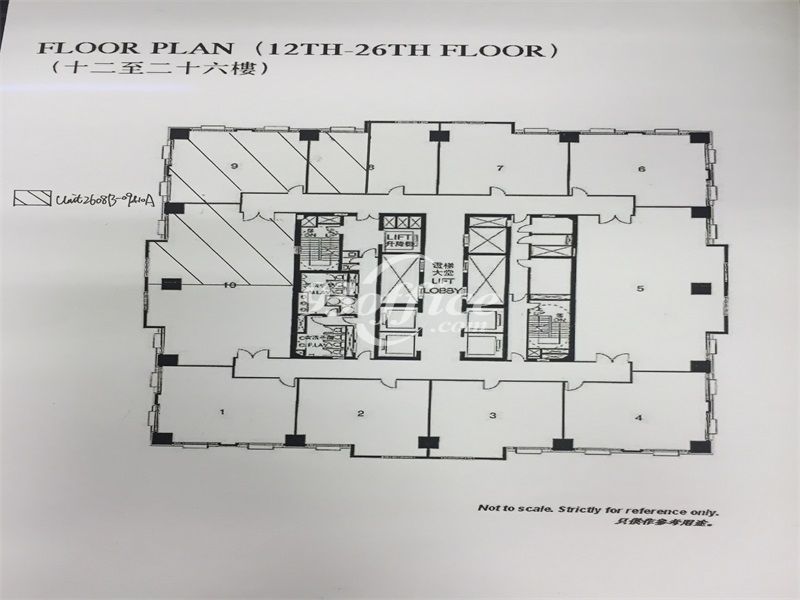中创大厦办公楼租金-写字楼平面图