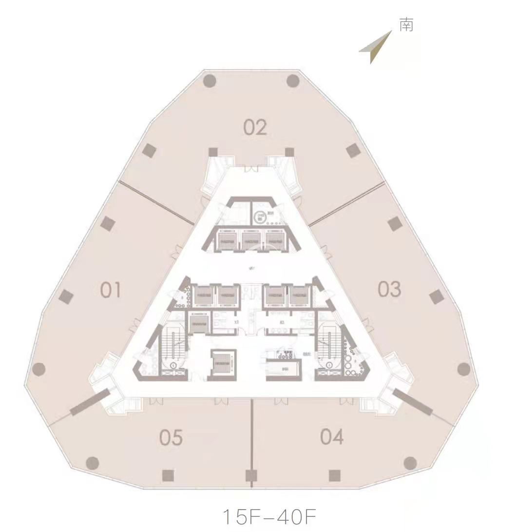 阳光滨江中心办公楼租金-写字楼平面图