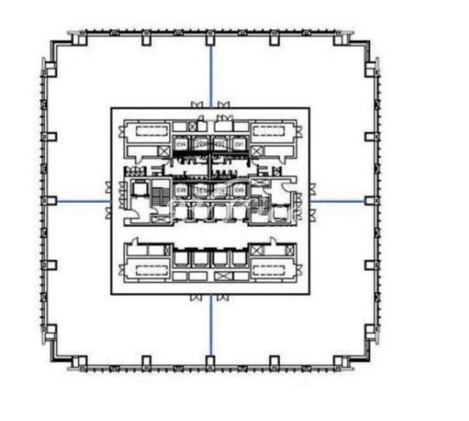 中华企业大厦（古北国际财富中心二期）办公楼租金-写字楼平面图 