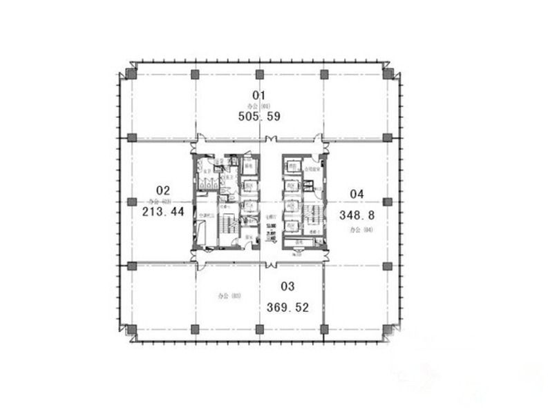 东银中心办公楼租金-写字楼平面图