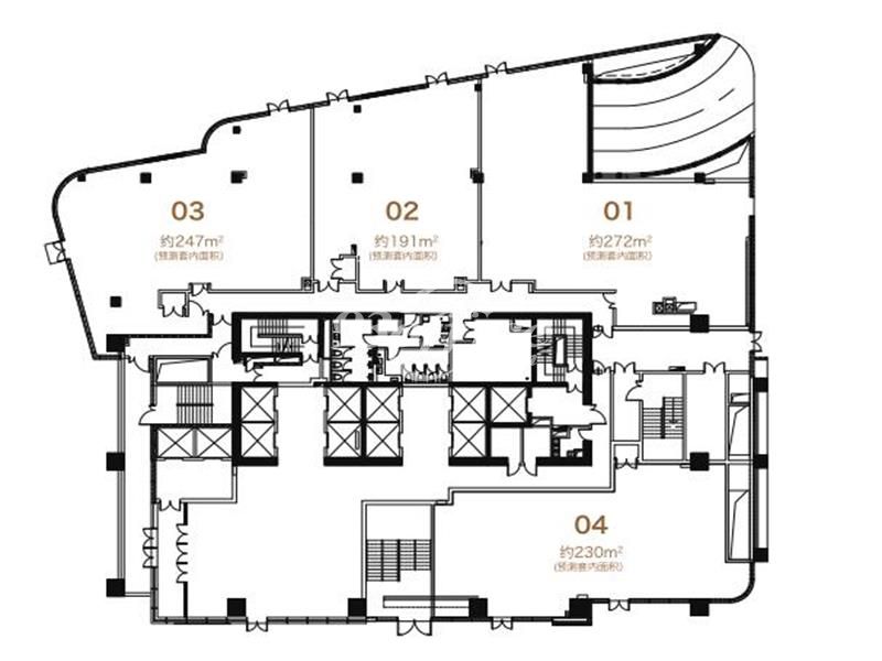 企业中心办公楼租金-写字楼平面图 