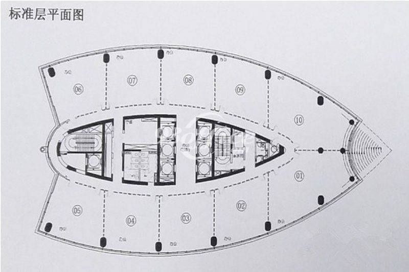 长房国际广场办公楼租金-写字楼平面图