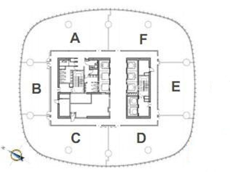 尚嘉中心办公楼租金-写字楼平面图 