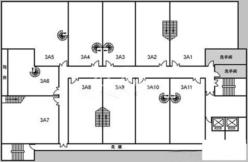 禾森商务中心办公楼租金-写字楼平面图 