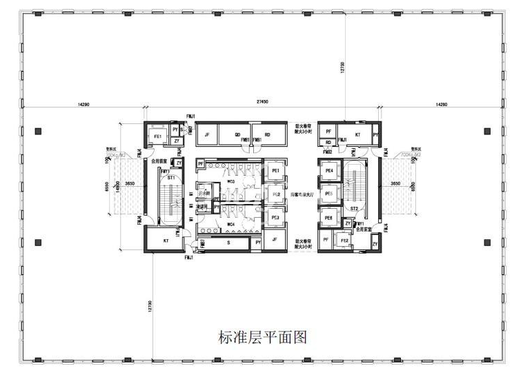 陆家嘴投资大厦办公楼租金-写字楼平面图