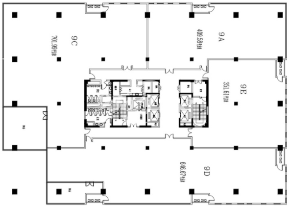 锦和中心办公楼租金-写字楼平面图