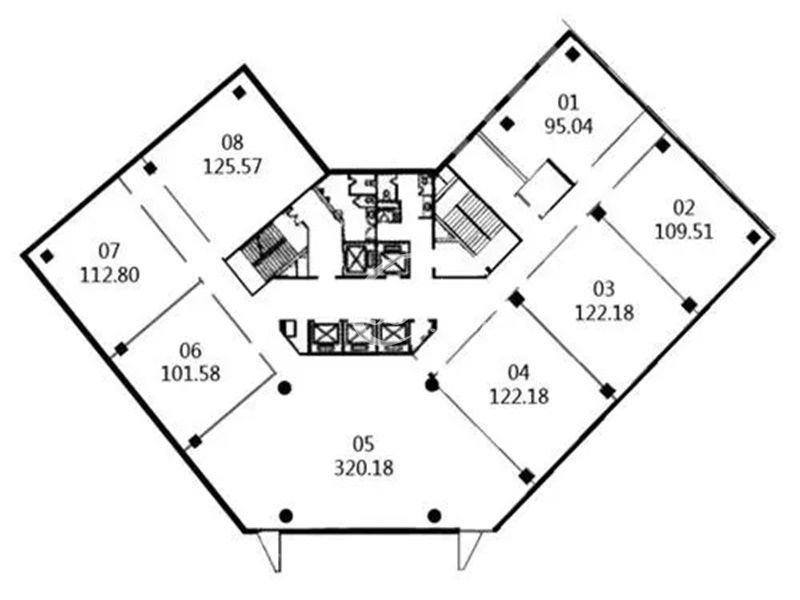 宝华城市晶典办公楼租金-写字楼平面图 